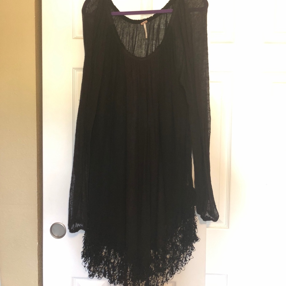 Free people black sheer sweater